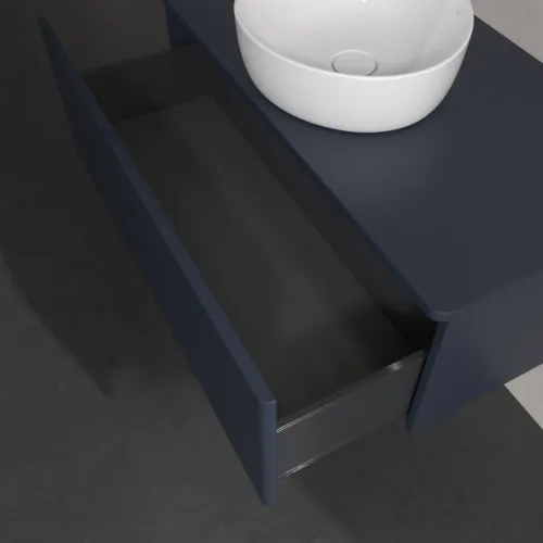 Bild von VILLEROY BOCH Antao Waschbeckenunterschrank, mit Beleuchtung, 1 Auszug, 1000 x 360 x 500 mm, Front ohne Struktur, Midnight Blue Matt Lacquer / Midnight Blue Matt Lacquer #L31010HG
