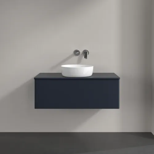 Bild von VILLEROY BOCH Antao Waschbeckenunterschrank, mit Beleuchtung, 1 Auszug, 1000 x 360 x 500 mm, Front ohne Struktur, Midnight Blue Matt Lacquer / Midnight Blue Matt Lacquer #L31010HG