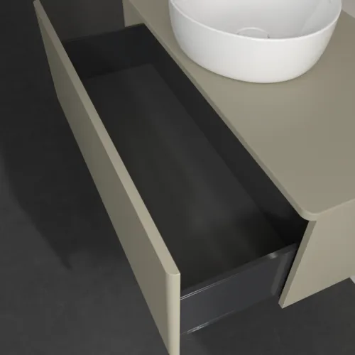 Bild von VILLEROY BOCH Antao Waschbeckenunterschrank, mit Beleuchtung, 1 Auszug, 1000 x 360 x 500 mm, Front ohne Struktur, Stone Grey Matt Lacquer / Stone Grey Matt Lacquer #L31010HK