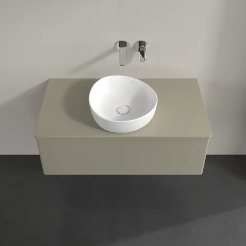 Bild von VILLEROY BOCH Antao Waschbeckenunterschrank, mit Beleuchtung, 1 Auszug, 1000 x 360 x 500 mm, Front ohne Struktur, Stone Grey Matt Lacquer / Stone Grey Matt Lacquer #L31010HK