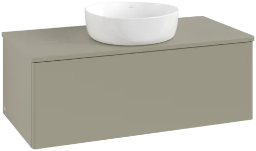 Obrázek VILLEROY BOCH Antao Vanity unit, with lighting, 1 pull-out compartment, 1000 x 360 x 500 mm, Front without structure, Stone Grey Matt Lacquer / Stone Grey Matt Lacquer #L31010HK
