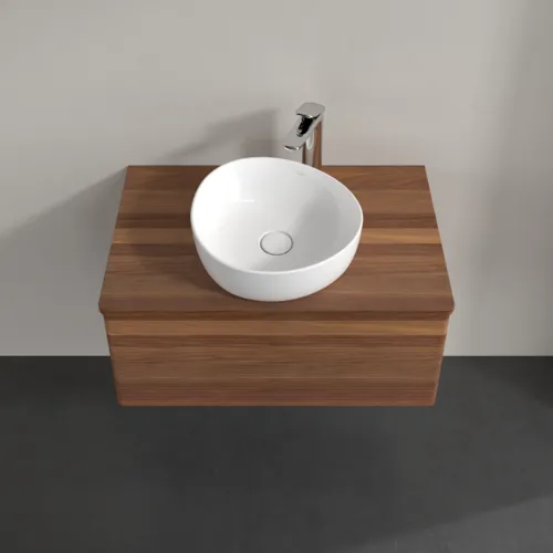 Bild von VILLEROY BOCH Antao Waschbeckenunterschrank, mit Beleuchtung, 1 Auszug, 800 x 360 x 500 mm, Front mit Struktur, Warm Walnut / Warm Walnut #L30152HM