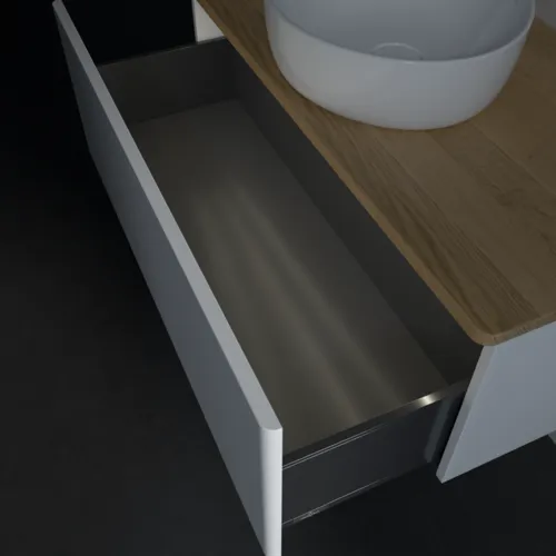 Bild von VILLEROY BOCH Antao Waschbeckenunterschrank, mit Beleuchtung, 1 Auszug, 1000 x 360 x 500 mm, Front ohne Struktur, White Matt Lacquer / Honey Oak #L31011MT