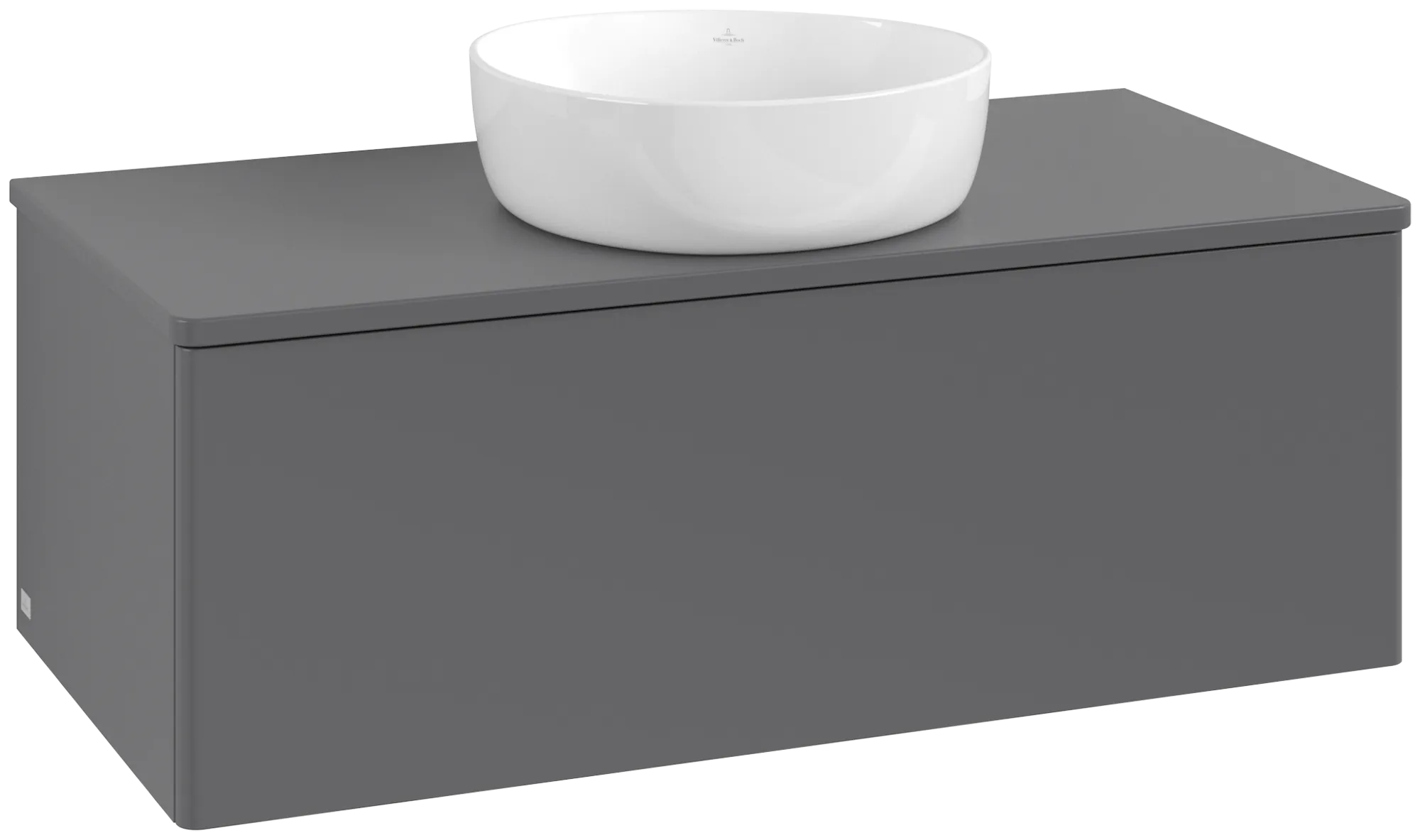 Picture of VILLEROY BOCH Antao Vanity unit, with lighting, 1 pull-out compartment, 1000 x 360 x 500 mm, Front without structure, Anthracite Matt Lacquer / Anthracite Matt Lacquer #L31010GK