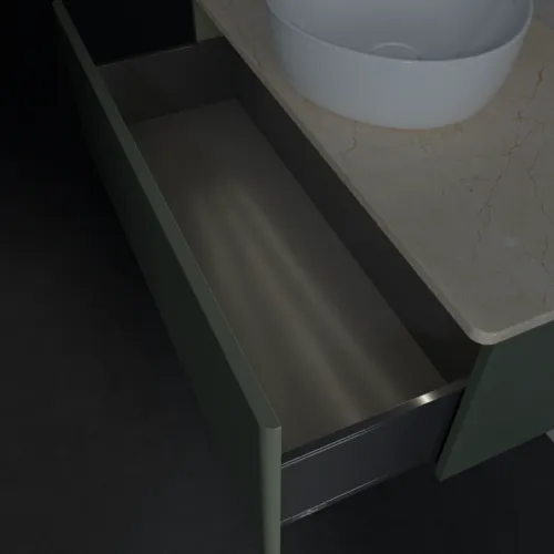 Obrázek VILLEROY BOCH Antao Vanity unit, with lighting, 1 pull-out compartment, 1000 x 360 x 500 mm, Front without structure, Leaf Green Matt Lacquer / Botticino #L31013HL