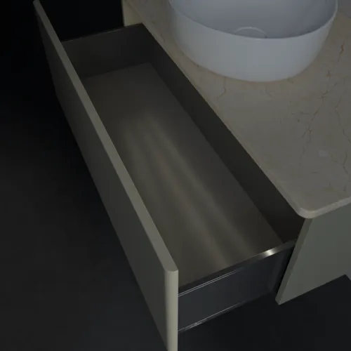 Bild von VILLEROY BOCH Antao Waschbeckenunterschrank, mit Beleuchtung, 1 Auszug, 1000 x 360 x 500 mm, Front ohne Struktur, Stone Grey Matt Lacquer / Botticino #L31013HK