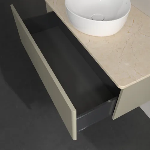 Bild von VILLEROY BOCH Antao Waschbeckenunterschrank, mit Beleuchtung, 1 Auszug, 1000 x 360 x 500 mm, Front ohne Struktur, Stone Grey Matt Lacquer / Botticino #L31013HK