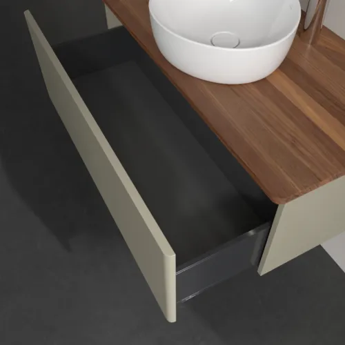 Obrázek VILLEROY BOCH Antao Vanity unit, with lighting, 1 pull-out compartment, 1000 x 360 x 500 mm, Front without structure, Stone Grey Matt Lacquer / Warm Walnut #L31052HK