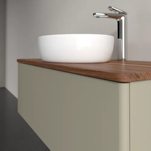 Obrázek VILLEROY BOCH Antao Vanity unit, with lighting, 1 pull-out compartment, 1000 x 360 x 500 mm, Front without structure, Stone Grey Matt Lacquer / Warm Walnut #L31052HK