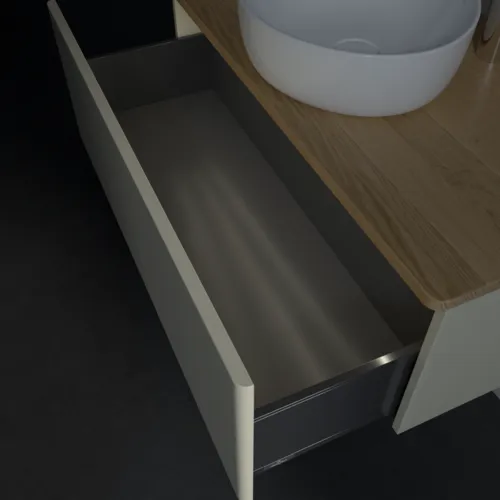 Bild von VILLEROY BOCH Antao Waschbeckenunterschrank, mit Beleuchtung, 1 Auszug, 1000 x 360 x 500 mm, Front ohne Struktur, Silk Grey Matt Lacquer / Honey Oak #L31051HJ