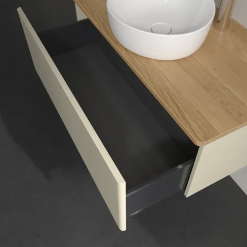 Bild von VILLEROY BOCH Antao Waschbeckenunterschrank, mit Beleuchtung, 1 Auszug, 1000 x 360 x 500 mm, Front ohne Struktur, Silk Grey Matt Lacquer / Honey Oak #L31051HJ