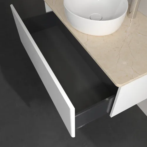 Bild von VILLEROY BOCH Antao Waschbeckenunterschrank, mit Beleuchtung, 1 Auszug, 1000 x 360 x 500 mm, Front ohne Struktur, White Matt Lacquer / Botticino #L31053MT