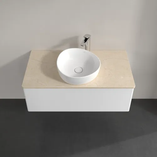 Bild von VILLEROY BOCH Antao Waschbeckenunterschrank, mit Beleuchtung, 1 Auszug, 1000 x 360 x 500 mm, Front ohne Struktur, White Matt Lacquer / Botticino #L31053MT