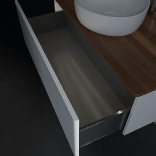 Bild von VILLEROY BOCH Antao Waschbeckenunterschrank, mit Beleuchtung, 1 Auszug, 1000 x 360 x 500 mm, Front mit Struktur, White Matt Lacquer / Warm Walnut #L31152MT