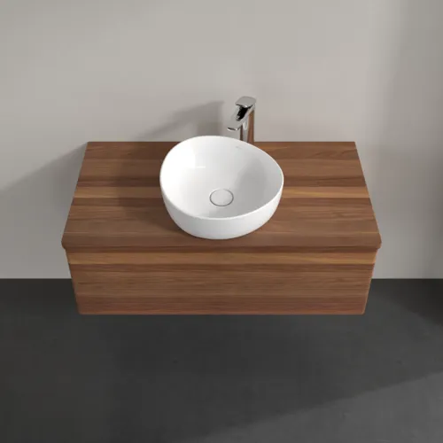 Bild von VILLEROY BOCH Antao Waschbeckenunterschrank, mit Beleuchtung, 1 Auszug, 1000 x 360 x 500 mm, Front mit Struktur, Warm Walnut / Warm Walnut #L31152HM