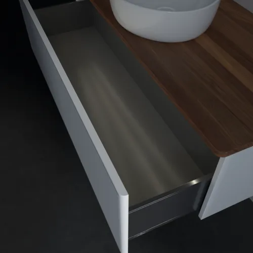 Bild von VILLEROY BOCH Antao Waschbeckenunterschrank, mit Beleuchtung, 1 Auszug, 1200 x 360 x 500 mm, Front mit Struktur, White Matt Lacquer / Warm Walnut #L32112MT