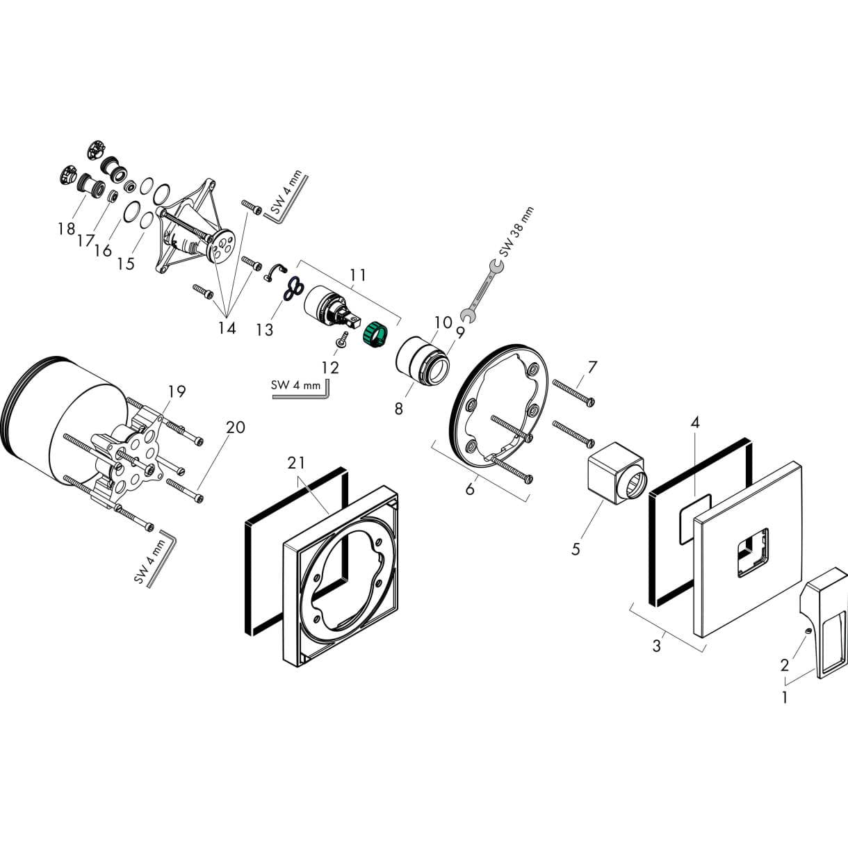 εικόνα του HANSGROHE Metropol Single lever shower mixer for concealed installation with loop handle for iBox universal Chrome 74565000