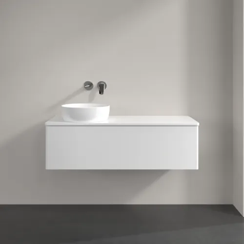 Bild von VILLEROY BOCH Antao Waschbeckenunterschrank, mit Beleuchtung, 1 Auszug, 1200 x 360 x 500 mm, Front ohne Struktur, White Matt Lacquer / White Matt Lacquer #L33050MT