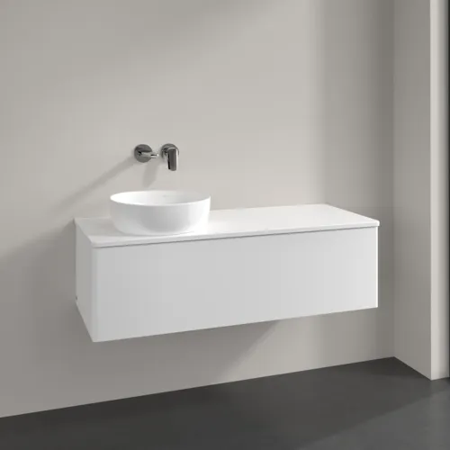 Bild von VILLEROY BOCH Antao Waschbeckenunterschrank, mit Beleuchtung, 1 Auszug, 1200 x 360 x 500 mm, Front ohne Struktur, White Matt Lacquer / White Matt Lacquer #L33050MT