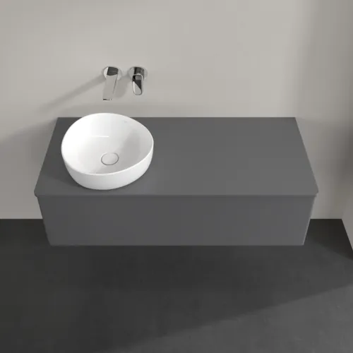Bild von VILLEROY BOCH Antao Waschbeckenunterschrank, mit Beleuchtung, 1 Auszug, 1200 x 360 x 500 mm, Front ohne Struktur, Anthracite Matt Lacquer / Anthracite Matt Lacquer #L33050GK