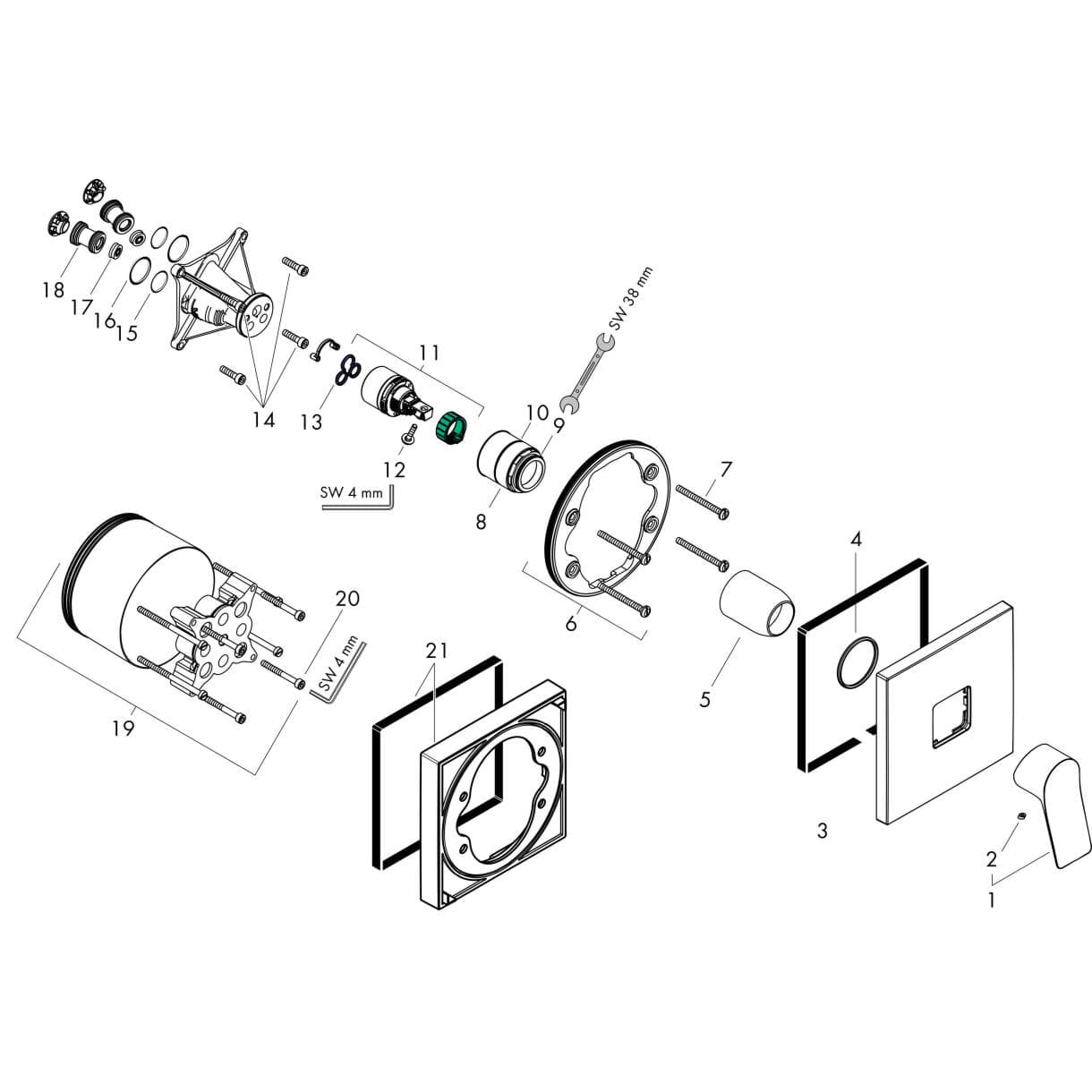 Зображення з  HANSGROHE Vivenis Single lever shower mixer for concealed installation for iBox universal Matt Black 75615670