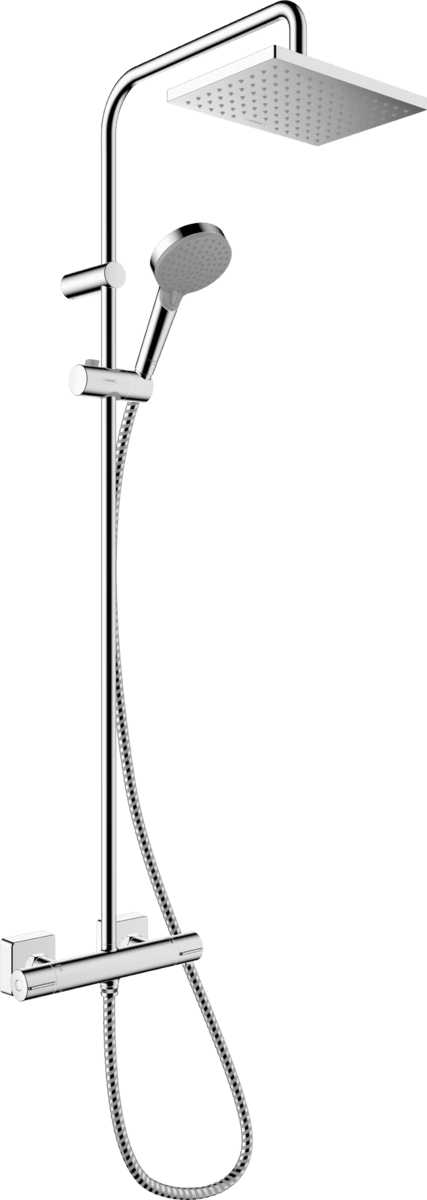 Picture of HANSGROHE Vernis Shape Showerpipe 230 1jet EcoSmart+ with thermostat #26319000 - Chrome