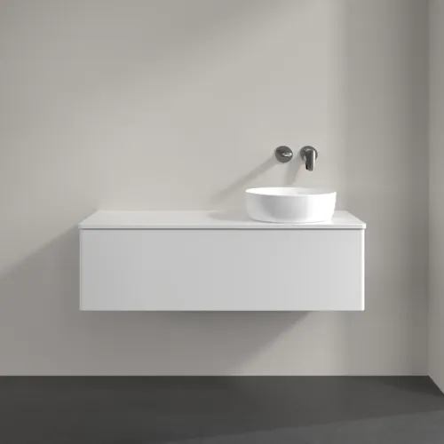 Bild von VILLEROY BOCH Antao Waschbeckenunterschrank, mit Beleuchtung, 1 Auszug, 1200 x 360 x 500 mm, Front ohne Struktur, Glossy White Lacquer / Glossy White Lacquer #L34050GF
