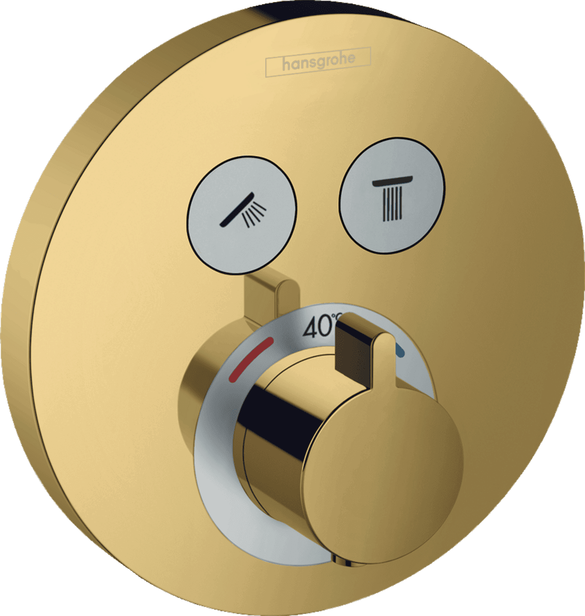 εικόνα του HANSGROHE ShowerSelect S Thermostat for concealed installation for 2 functions #15743990 - Polished Gold Optic