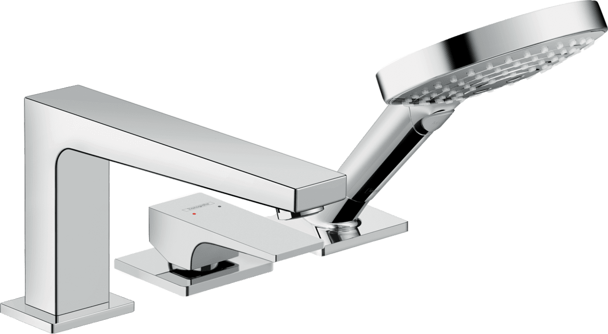 Зображення з  HANSGROHE Metropol 3-hole rim mounted single lever bath mixer with lever handle for Secuflex #32550000 - Chrome