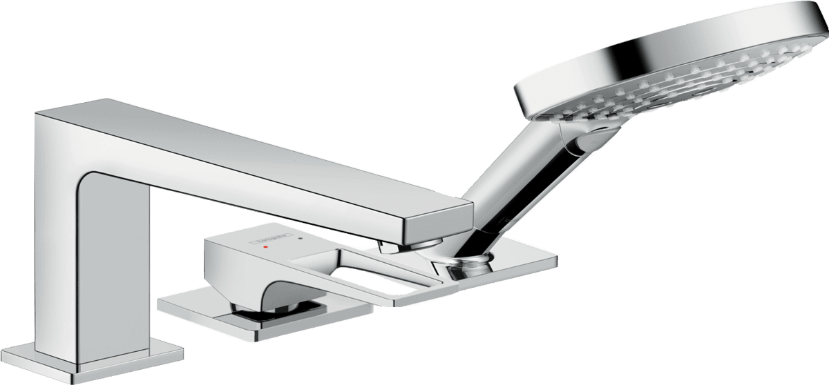Зображення з  HANSGROHE Metropol 3-hole rim mounted single lever bath mixer with loop handle for Secuflex #74550000 - Chrome