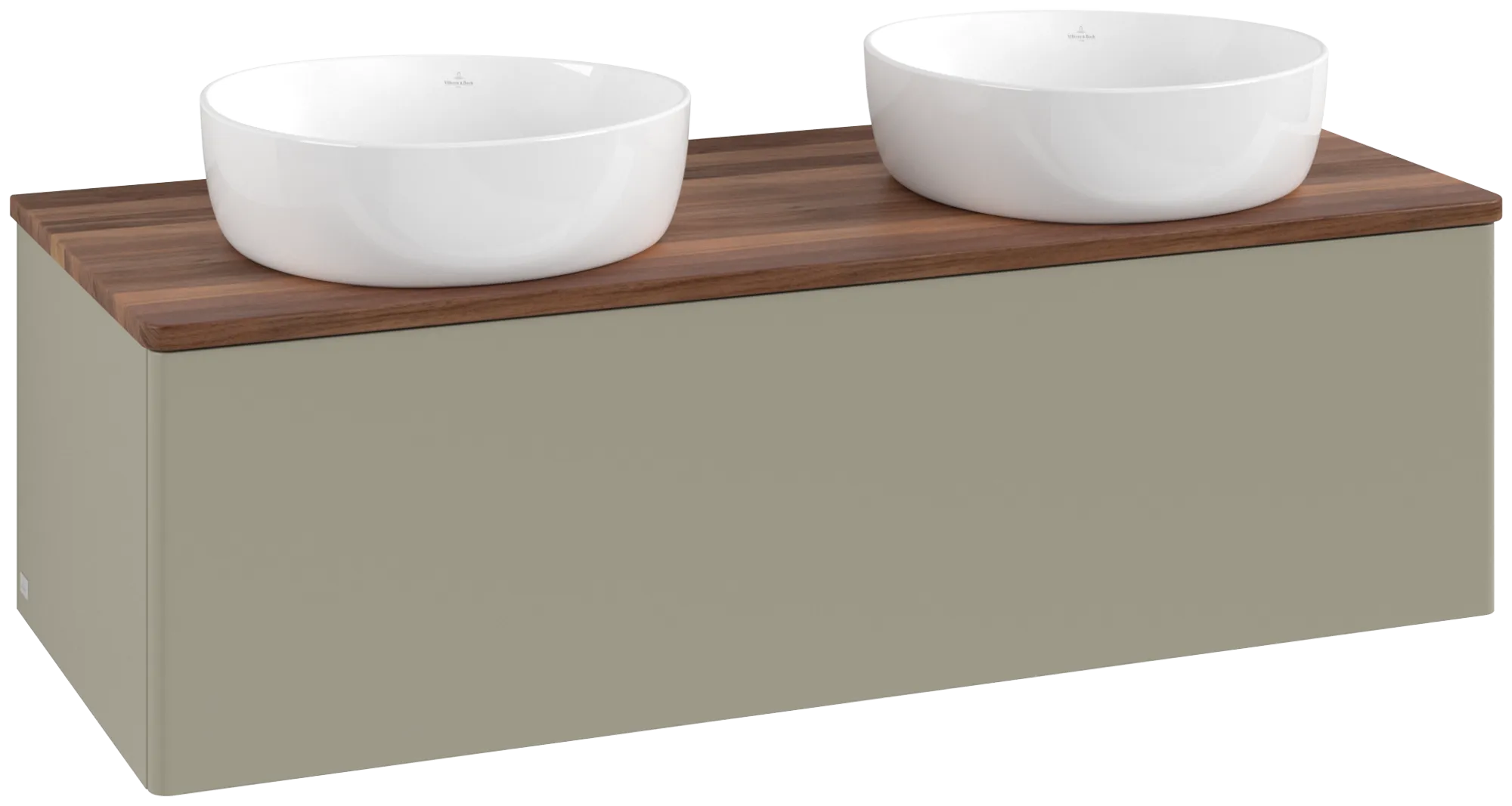VILLEROY BOCH Antao Vanity unit, with lighting, 1 pull-out compartment, 1200 x 360 x 500 mm, Front without structure, Stone Grey Matt Lacquer / Warm Walnut #L35012HK resmi
