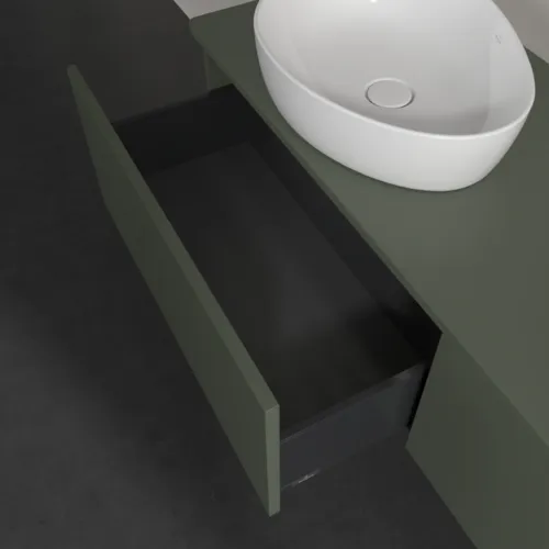 Bild von VILLEROY BOCH Antao Waschbeckenunterschrank, mit Beleuchtung, 2 Auszüge, 1600 x 360 x 500 mm, Front ohne Struktur, Leaf Green Matt Lacquer / Leaf Green Matt Lacquer #L39010HL