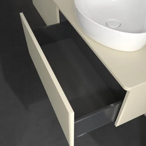 Bild von VILLEROY BOCH Antao Waschbeckenunterschrank, mit Beleuchtung, 2 Auszüge, 1600 x 360 x 500 mm, Front ohne Struktur, Silk Grey Matt Lacquer / Silk Grey Matt Lacquer #L39010HJ