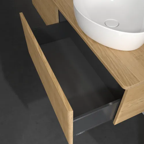 Bild von VILLEROY BOCH Antao Waschbeckenunterschrank, mit Beleuchtung, 2 Auszüge, 1600 x 360 x 500 mm, Front mit Struktur, Honey Oak / Honey Oak #L38111HN