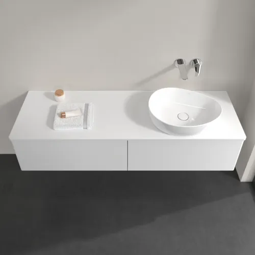 Bild von VILLEROY BOCH Antao Waschbeckenunterschrank, mit Beleuchtung, 2 Auszüge, 1600 x 360 x 500 mm, Front ohne Struktur, Glossy White Lacquer / Glossy White Lacquer #L38010GF