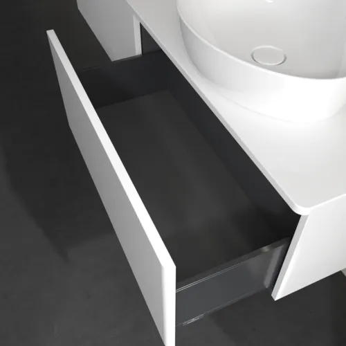 Bild von VILLEROY BOCH Antao Waschbeckenunterschrank, mit Beleuchtung, 2 Auszüge, 1600 x 360 x 500 mm, Front ohne Struktur, Glossy White Lacquer / Glossy White Lacquer #L38010GF