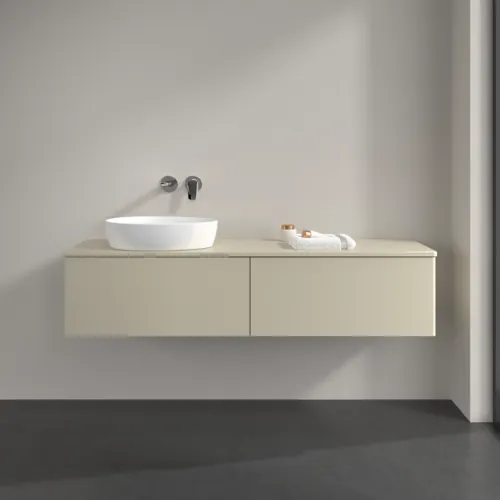 Obrázek VILLEROY BOCH Antao Vanity unit, with lighting, 2 pull-out compartments, 1600 x 360 x 500 mm, Front without structure, Silk Grey Matt Lacquer / Silk Grey Matt Lacquer #L37010HJ