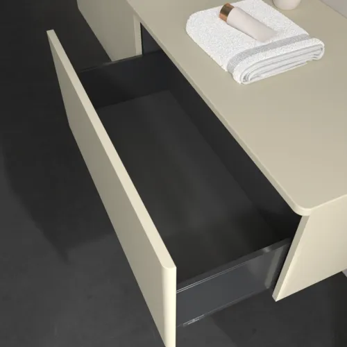 Obrázek VILLEROY BOCH Antao Vanity unit, with lighting, 2 pull-out compartments, 1600 x 360 x 500 mm, Front without structure, Silk Grey Matt Lacquer / Silk Grey Matt Lacquer #L37010HJ