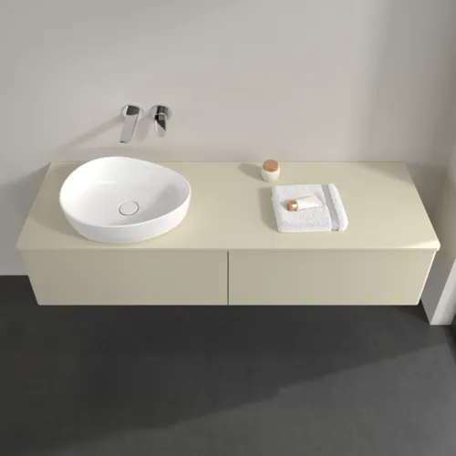 Obrázek VILLEROY BOCH Antao Vanity unit, with lighting, 2 pull-out compartments, 1600 x 360 x 500 mm, Front without structure, Silk Grey Matt Lacquer / Silk Grey Matt Lacquer #L37010HJ