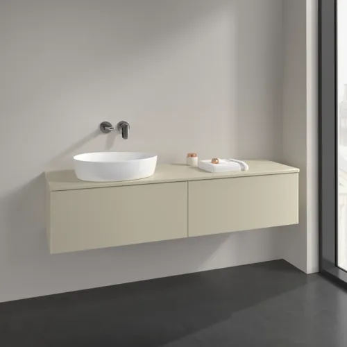 Obrázek VILLEROY BOCH Antao Vanity unit, with lighting, 2 pull-out compartments, 1600 x 360 x 500 mm, Front without structure, Silk Grey Matt Lacquer / Silk Grey Matt Lacquer #L37010HJ