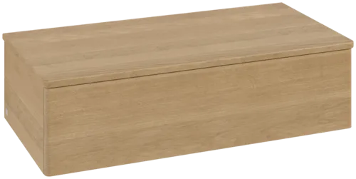 Bild von VILLEROY BOCH Antao Sideboard, mit Beleuchtung, 1 Auszug, 1000 x 268 x 500 mm, Front ohne Struktur, Honey Oak / Honey Oak #L40001HN