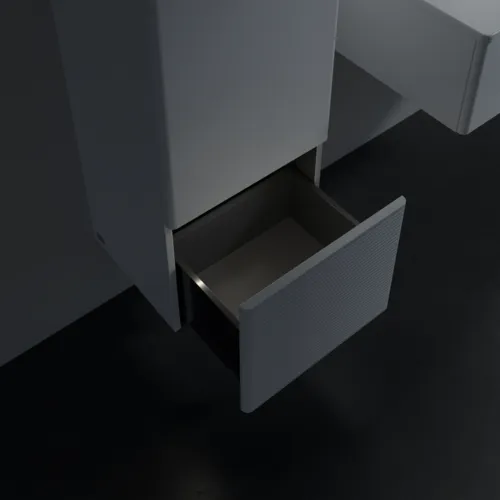 Bild von VILLEROY BOCH Antao Mittelschrank, mit Beleuchtung, 1 Tür, 414 x 1039 x 356 mm, Front mit Struktur, White Matt Lacquer / White Matt Lacquer #L44100MT
