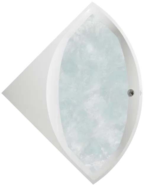 Bild von VILLEROY BOCH Squaro Eckbadewanne, mit Whirlpoolsystem Hydropool Comfort (HC), inklusive Multiplex Trio Ab- und Überlaufgarnitur mit Wanneneinlauf, 1445 x 1445 mm, Weiß Alpin #UHC145SQS3B1V01