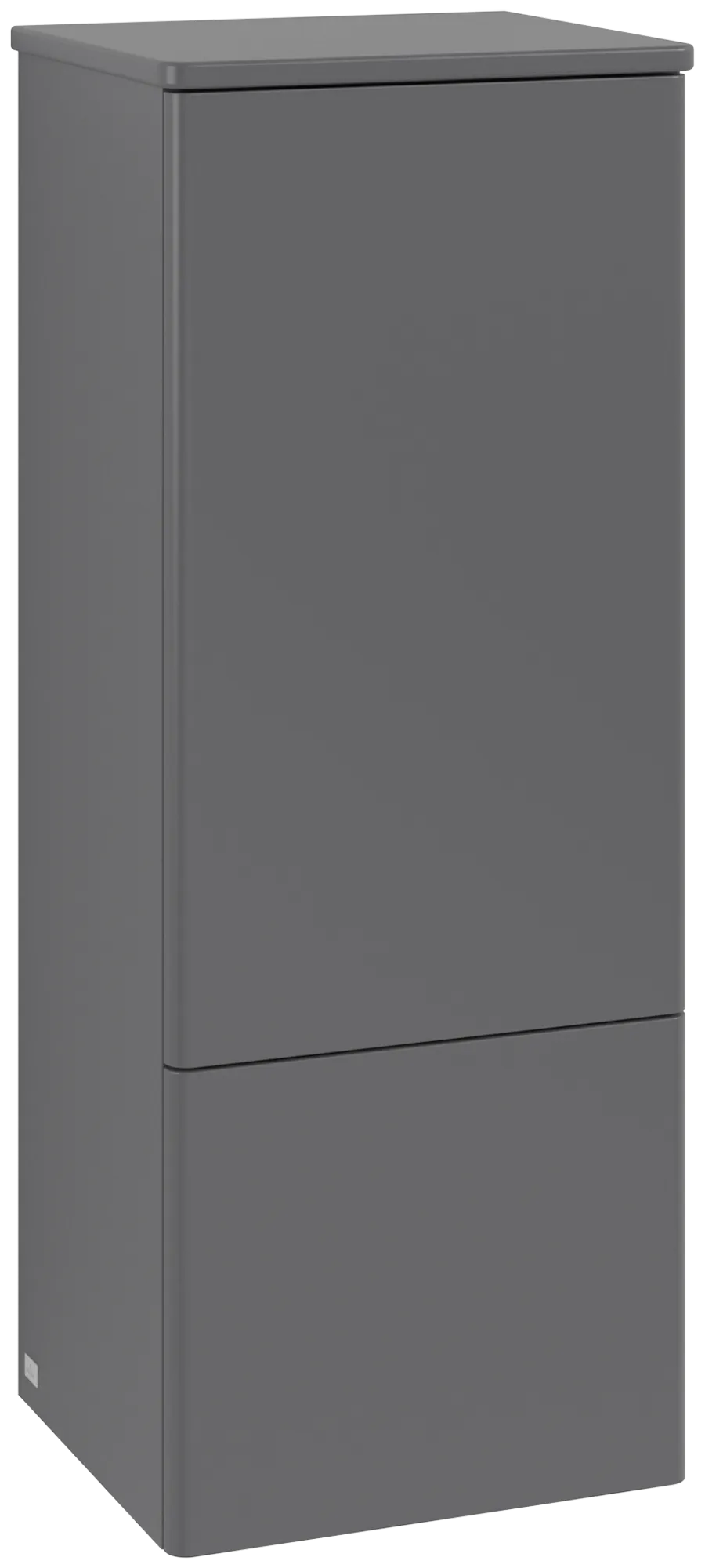 εικόνα του VILLEROY BOCH Antao Medium-height cabinet, with lighting, 1 door, 414 x 1039 x 356 mm, Front without structure, Anthracite Matt Lacquer / Anthracite Matt Lacquer #L44000GK