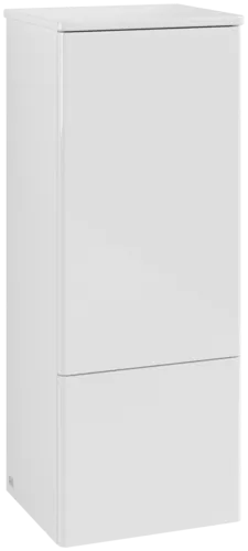 εικόνα του VILLEROY BOCH Antao Medium-height cabinet, with lighting, 1 door, 414 x 1039 x 356 mm, Front without structure, Glossy White Lacquer / Glossy White Lacquer #L44000GF