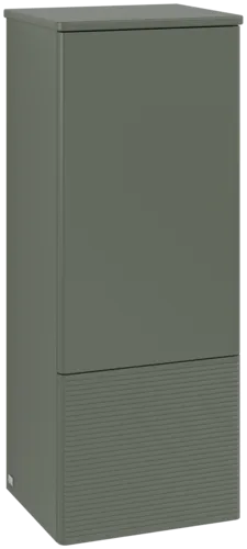 Picture of VILLEROY BOCH Antao Medium-height cabinet, 1 door, 414 x 1039 x 356 mm, Front with grain texture, Leaf Green Matt Lacquer / Leaf Green Matt Lacquer #L43100HL