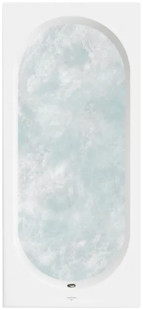 Bild von VILLEROY BOCH O.novo rechteckige Badewanne, mit Whirlpoolsystem Combipool Comfort (CC), inklusive Multiplex Trio Ab- und Überlaufgarnitur mit Wanneneinlauf, 1600 x 700 mm, Weiß Alpin #UCC160CAS2B2V01