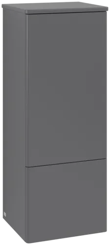 Picture of VILLEROY BOCH Antao Medium-height cabinet, 1 door, 414 x 1039 x 356 mm, Front without structure, Anthracite Matt Lacquer / Anthracite Matt Lacquer #L43000GK