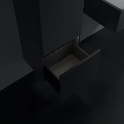 Bild von VILLEROY BOCH Antao Mittelschrank, mit Beleuchtung, 1 Tür, 414 x 1039 x 356 mm, Front ohne Struktur, Anthracite Matt Lacquer / Anthracite Matt Lacquer #L43000GK