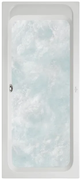 Bild von VILLEROY BOCH Architectura rechteckige Badewanne, mit Whirlpoolsystem Hydropool Entry (HE), inklusive Multiplex Trio Ab- und Überlaufgarnitur mit Wanneneinlauf, 1800 x 800 mm, Weiß Alpin #UHE180ARA2B2V01